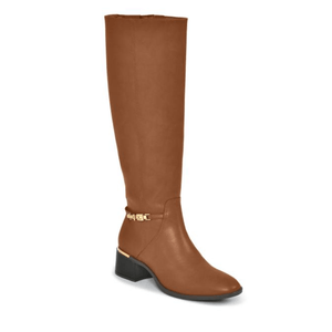 Bota Via Marte Cano Longo Feminina Napa 098-012-01 Caramelo
