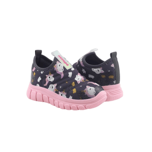 Tênis Novopé Juvenil Menina Super Flex Unicórnio 99001125-3579j Chumbo