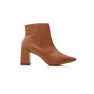 Bota Areta Cano Curto Feminina Couro 3700-22291 Caramelo