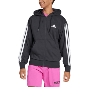 Jaqueta Adidas Essentials Três Listras Masculina Capuz Jd1877 Preto