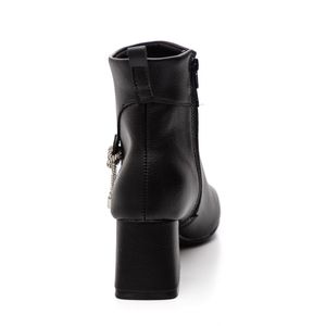 Bota Vizzano Cano Curto Feminina Salto Bloco 3098.106 Preto