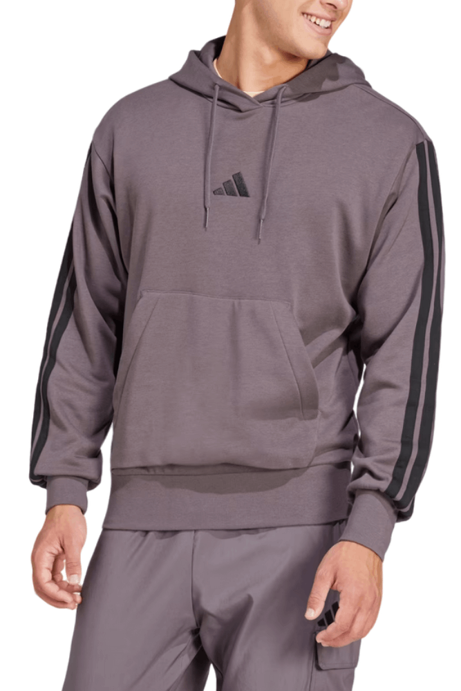 Blusao-Adidas-Essentials-3-Stripes-Capuz-Je6365-Cinza