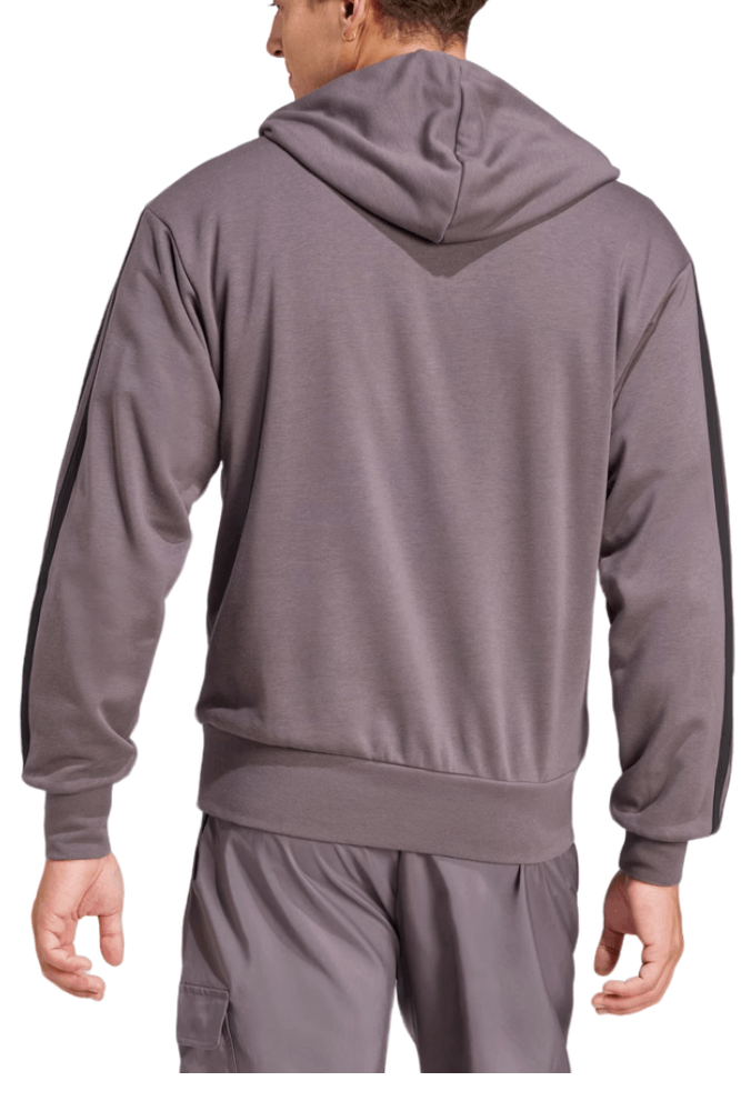 Blusao-Adidas-Essentials-3-Stripes-Capuz-Je6365-Cinza