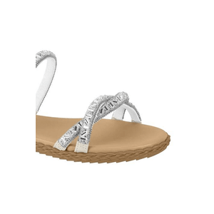 Chinelo Moleca Rasteira Feminina Tiras 5452.141 Branco