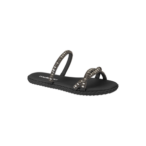 Chinelo Moleca Rasteira Feminina Tiras 5452.141 Preto