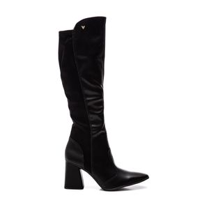 Bota Mississipi Cano Longo Feminina Bico Fino Me822-01 Preto