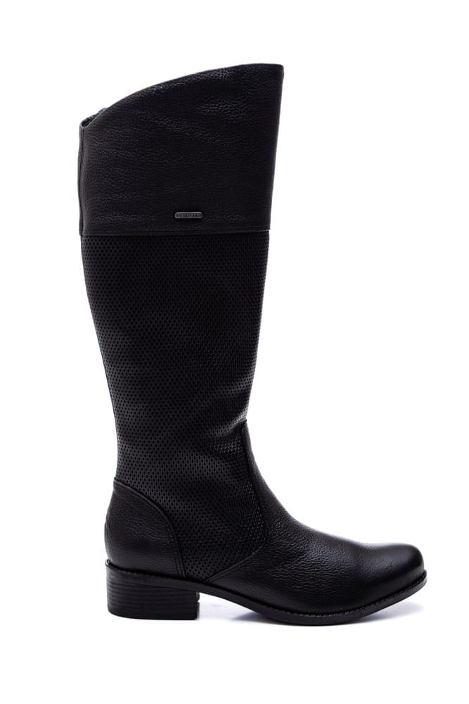 Bota Bottero Cano Alto Montaria Feminina Couro 345807 Preto
