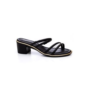 Tamanco Beira Rio Salto Grosso Feminino Tiras Finas 8379.249.21191 Preto