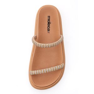 Chinelo Moleca Papete Feminina Strass 5469.118.27650 Nude