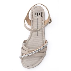 Sandália Moleca Rasteira Feminina Tiras Cruzadas 5429.456 Cinza
