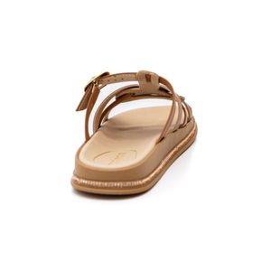 Chinelo Moleca Rasteiro Feminino Slide Fivela 5509.202 Caramelo