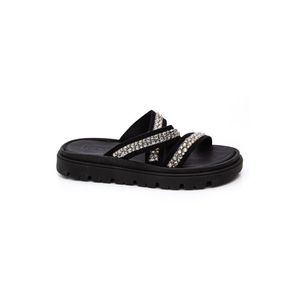 Chinelo Moleca Papete Feminino Strass 5504.108.29184 Preto