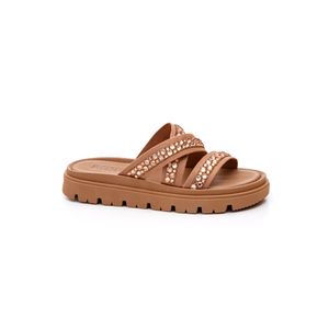 Chinelo Moleca Papete Feminino Strass 5504.108.29184 Nude