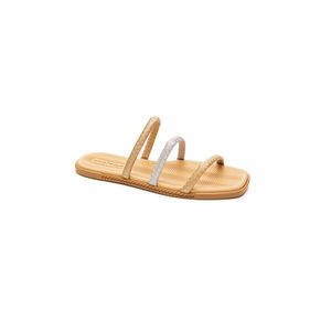 Chinelo Moleca Rasteira Feminina Brilho 5494.102 Ouro