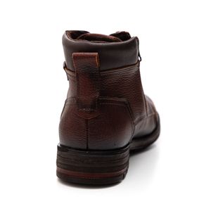 Bota Pegada Com Ziper Calce Fácil  Masculina Couro 181313-05 Castanho
