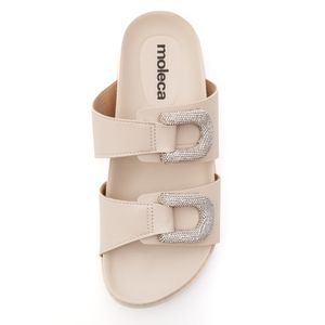 Chinelo Moleca Papete Feminino Strass 5500.107.20384 Off-White