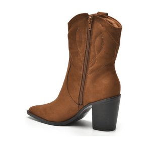 Bota Via Marte Country Western Feminina Camurça 091-009-01 Caramelo