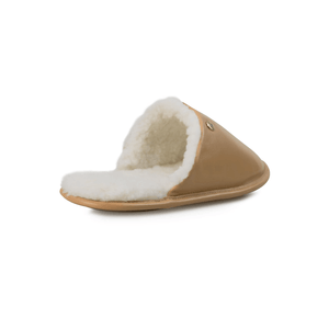 Pantufa Fiero Forrada Em Lã Sintética Feminina Couro 21807 Caramelo