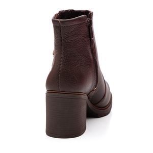 Bota Dakota De Cano Curto Em Couro Feminina D0393-02 Marrom