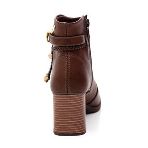 Bota Dakota Cano Curto Feminina Salto Bloco Da781-02 Marrom