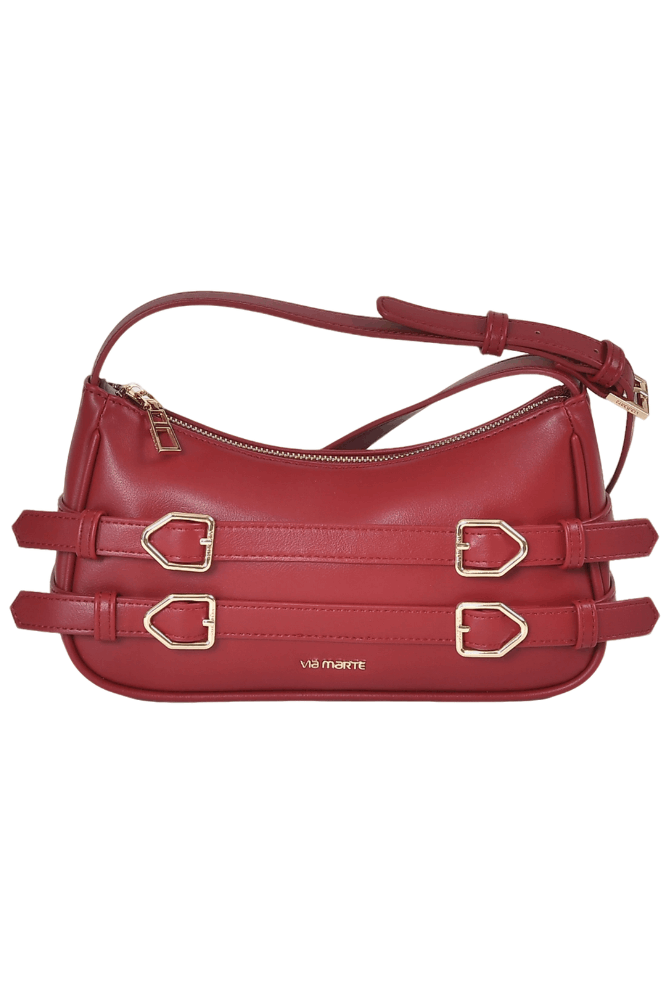 Bolsa Via Marte De Ombro Crossbody Feminina Napa B1-203-01 Vermelho
