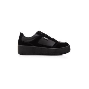 Tenis Quiz Casual Feminino Detalhes Camurça 69-1742-66 Preto