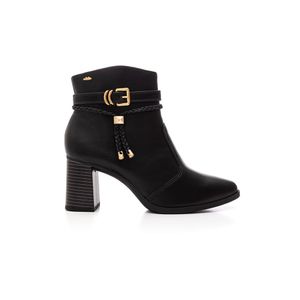 Bota Dakota Cano Curto Feminina Salto Bloco Da781-01 Preto