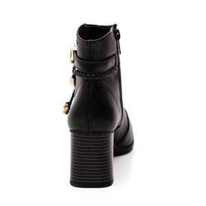 Bota Dakota Cano Curto Feminina Salto Bloco Da781-01 Preto