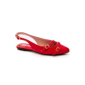 Sapatilha Moleca Slingback Feminino Fivela 5444.332 Vermelho