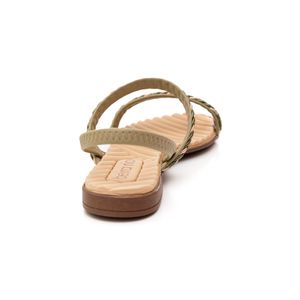 Sandália Beira Rio Rasteira Feminina Detalhe Trançado 8519.111 Verde