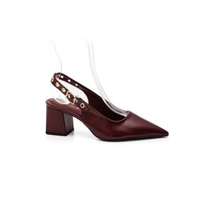 Sapato Santinelli Slingback Feminino Bico Fino 1636-010 Marsala