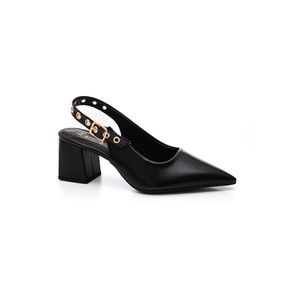 Sapato Santinelli Slingback Feminino Bico Fino 1636-010 Preto