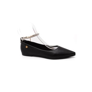 Sapatilha Santinelli Bico Fino Feminino Com Tira Em Strass 1600-007 Preto