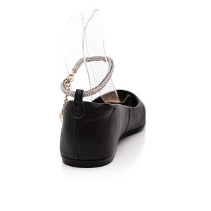 Sapatilha Santinelli Bico Fino Feminino Com Tira Em Strass 1600-007 Preto