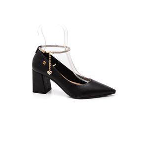 Sapato Santinelli Scarpin Feminino Com Tira Em Strass 1606-009 Preto