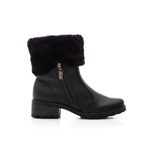 Bota Pegada Cano Curto Feminina Em Couro 281495-03 Preto