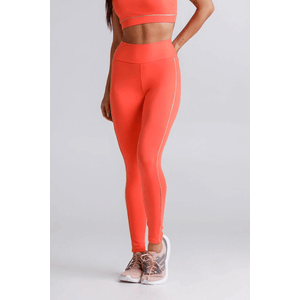 Calça Legging Graphene Cintura Alta Poliamida Uv G1098 Salmao