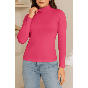 Blusa Chá De Mel Térmica Feminina  Gola Alta  9067 Rosa