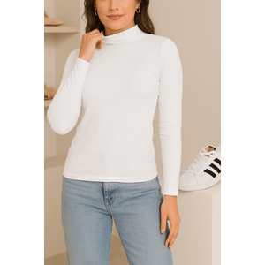 Blusa Chá De Mel Térmica Feminina  Gola Alta  9067 Branco