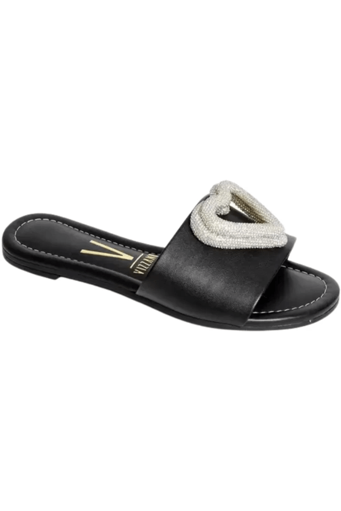 Chinelo Vizzano Rasteira Feminino Detalhe Em Strass 6371.368.7286 Preto