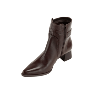 Bota Dina Mirtz Cano Baixo Feminina Couro 21.627 Marrom