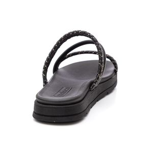 Chinelo Moleca Papete Feminina Tiras Strass 5490.114 Preto