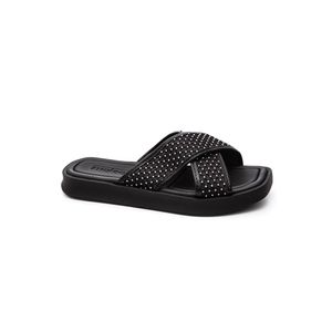 Chinelo Moleca Papete Feminina Strass 5506.104.28805 Preto