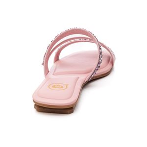Chinelo Molekinha Rasteira Juvenil Menina Tiras Strass 2354.117 Rosa