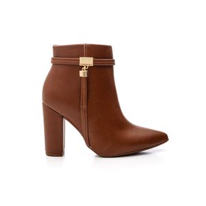 Bota Vizzano Ankle Boot Feminina Bico Fino 3105.101.23572 Caramelo