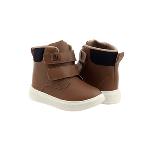 Bota Novopé Cano Alto Infantil Menino Velcro 98001413-3725 Marrom