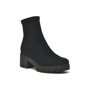 Bota Via Marte Cano Baixo Feminina Em Tecido  001-004-01 Preto