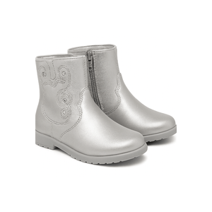 Bota Pampili Cano Médio Infantil Menina Country 141.087.4 Prata