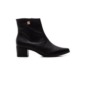 Bota Via Marte Social Cano Baixo Feminina Couro 231-007-01 Preto