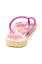 Chinelo-Havaianas-Flores-Juvenil-Menina-Tiras-Metalicas-Bege